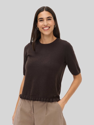 Brax Regular Fit Pullover aus Schurwoll-Kaschmir-Mix Modell 'NINA' Dunkelbraun 4