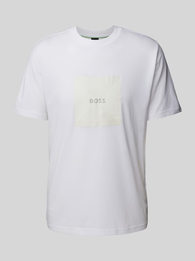 BOSS Green T-Shirt mit Label-Print Weiss 2