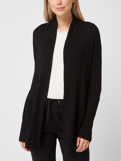Fransa Strickjacke in Ripp-Optik Black 4