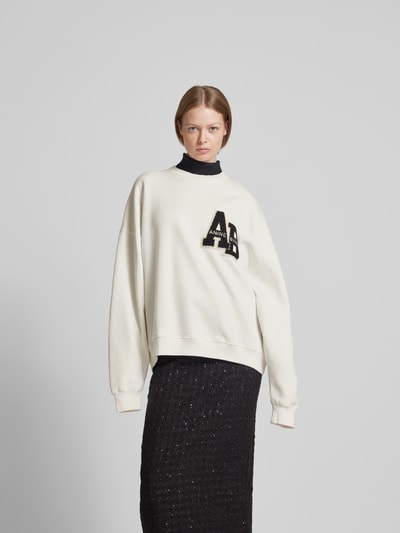 Anine Bing Oversized Sweatshirt mit Label-Detail Offwhite 4