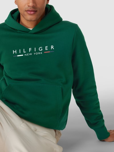 Tommy Hilfiger Bluza z kapturem z nadrukiem z logo Zielony 3