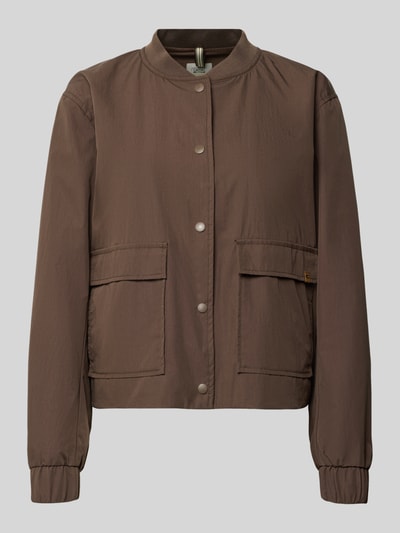Produktfoto, Jacke mit Pattentaschen von camel active aus mieszanka bawełny, krój regular fit, stójka, listwa guzikowa, kieszenie z patką, długość tyłu w rozmiarze 36: 54 cm, szerokość ramion w rozmiarze 36: 43 cm, szerokość klatki piersiowej w rozmiarze 36: 55 cm, długość rękawów w rozmiarze 36: 58 cm