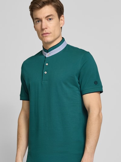 Christian Berg Men Regular fit poloshirt met opstaande kraag Metallic groen - 3