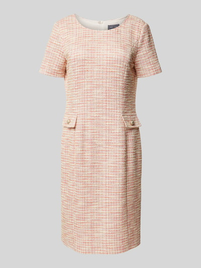 WHITE LABEL Knielanges Kleid mit Strukturmuster Pink 2