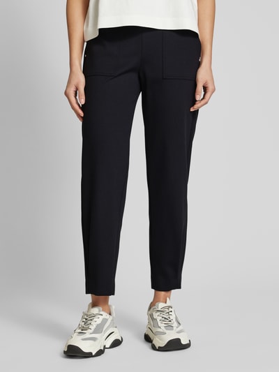 Daydream Slim fit stoffen broek met opgestikte steekzakken, model 'Twist' Zwart - 4