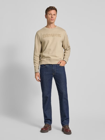 Blauer Usa Sweatshirt met labelprint, model 'Crosby' Beige - 1