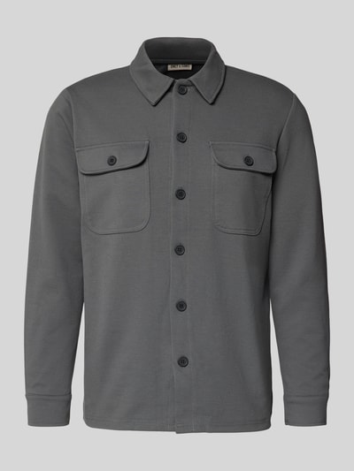 ONLY & SONS Regular Fit Hemdjacke mit Viskose-Anteil Modell 'NEWKODYL' Anthrazit 2
