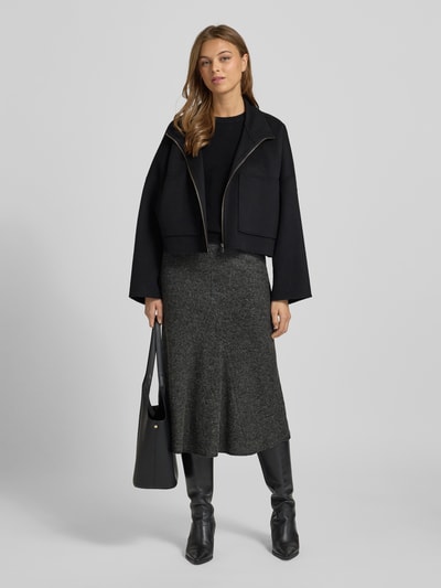 Christian Berg Woman Midirock aus Viskose-Woll-Mix Anthrazit 1