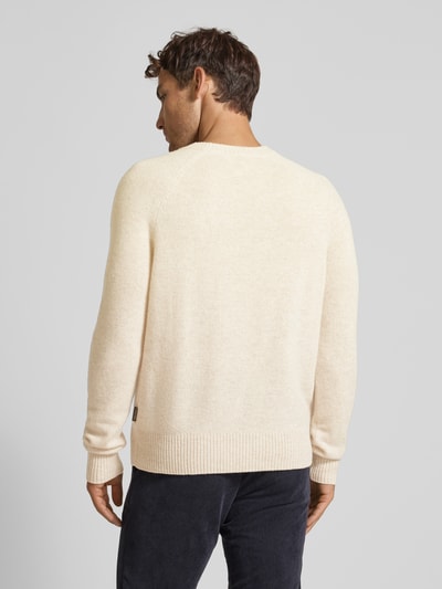 CK Calvin Klein Strickpullover aus Wolle mit Teilungsnähten Modell 'LUXURY' Beige 5