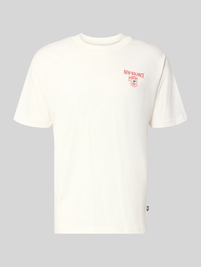 New Balance T-shirt z nadruk z logo model 'GRAB A BITE LONDON' Biały 2