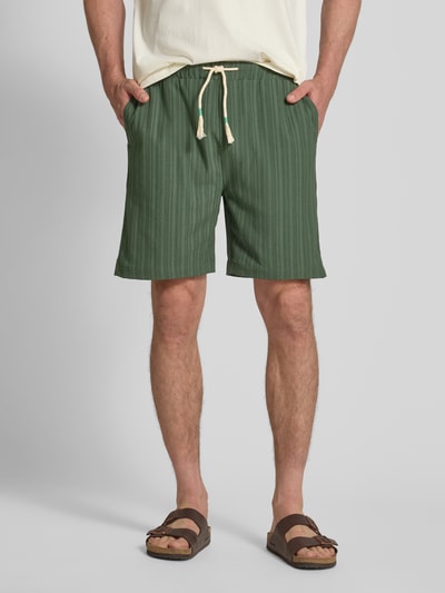 Scotch & Soda Szorty z dzianiny dresowej o kroju regular fit z elastycznym pasem Oliwkowy 4