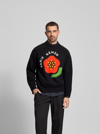 Kenzo Wollpullover in Strick-Optik Black 4