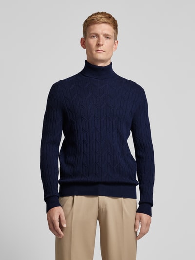 Christian Berg Men Gebreide pullover met structuurmotief Marineblauw - 4