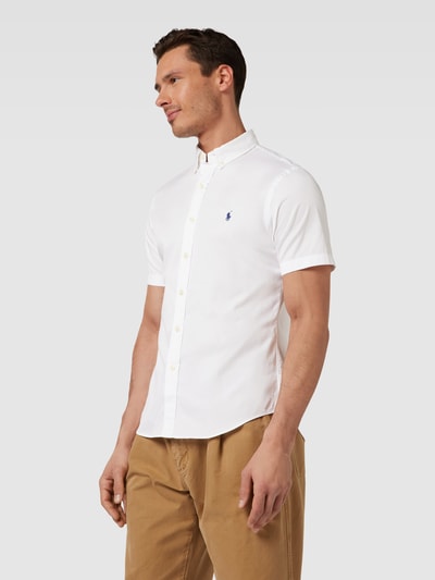 Polo Ralph Lauren Koszula casualowa o kroju slim fit z rękawem o dł. 1/2 Biały 4