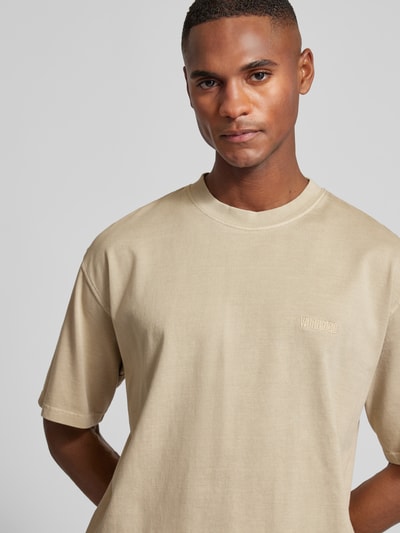 WOODBIRD T-Shirt mit Label-Stitching Modell 'Baine' Beige 3