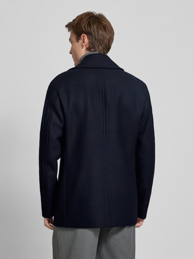 BOSS Trenchcoat met reverskraag, model 'Clay' Marineblauw - 5