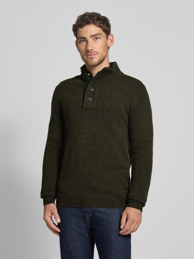 Barbour Regular Fit Troyer aus reiner Wolle Oliv 4