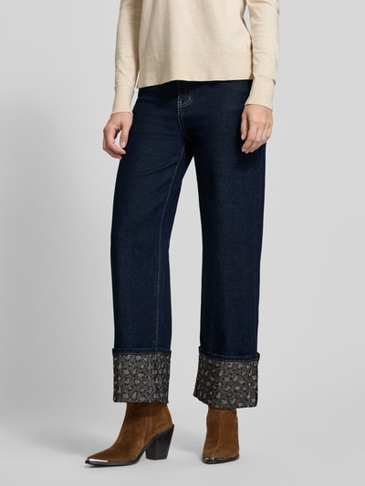 miss goodlife Straight fit jeans met omslag en siersteentjes Jeansblauw - 4