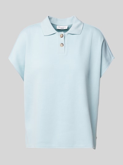 Marc O'Polo Denim Poloshirt mit kurzer Knopfleiste Hellblau 1