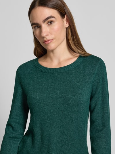 Vila Gebreide pullover met ronde hals, model 'Viril' Donkergroen - 3