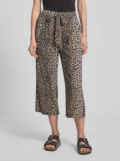 Only Regular fit culotte met all-over motief, model 'NOVA' Zand - 4