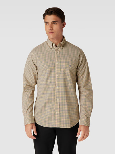 Gant Regular fit vrijetijdsoverhemd met labelstitching, model 'POPLIN' Geel - 4