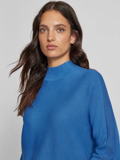 comma Gebreide pullover met turtleneck Koningsblauw - 3