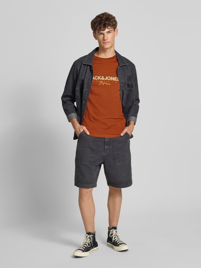 Jack & Jones T-Shirt mit Label-Print Hellrot 1