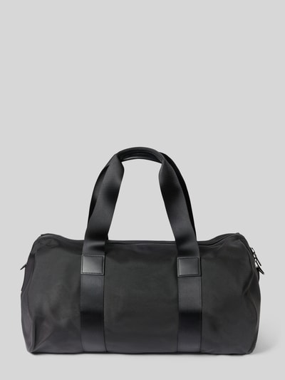 Produktfoto, schwarze Weekender-Tasche mit Logo-Detail, glatte Oberfläche, dezente Textur, Weekender mit Logo-Detail Modell 'Everyday Weekend Bag' von Lacoste, Herren Weekender von Lacoste