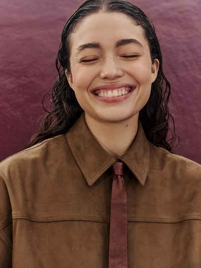 Jake*s Collection Hemdbluse mit Knopfleiste Dunkelbraun 6