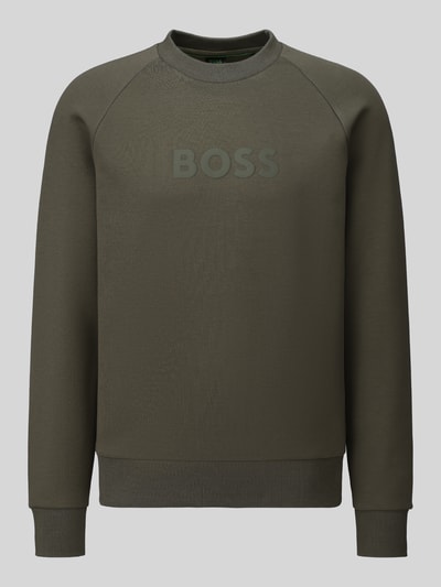BOSS Green Sweatshirt mit tonalem Logo-Schriftzug Modell 'Salbo' Dunkelgruen 2