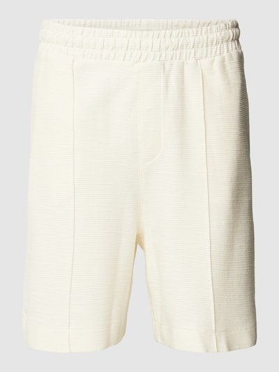 JOOP! Jeans Korte regular fit broek met vaste persplooien, model 'Damiano' Offwhite - 2