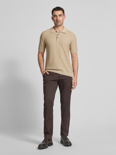 JOOP! Collection Slim fit chino met ceintuurlussen, model 'Hank' Donkerbruin - 1