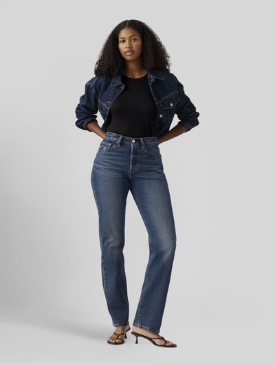Levi's® 300 straight fit jeans van katoenmix in 5-pocketmodel Blauw - 1