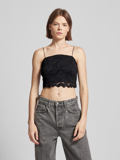 Only Crop Top mit Ausbrenner-Effekt Modell 'LINNEA' Black 4