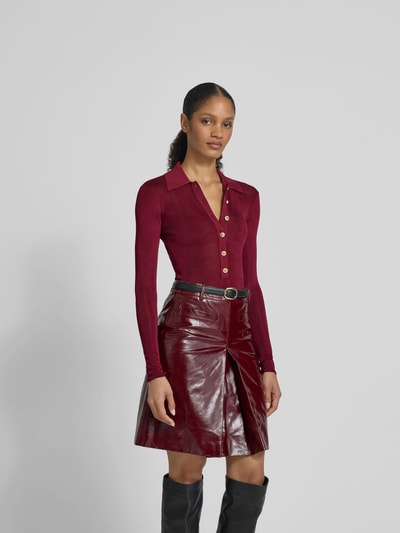 Self-Portrait Body aus reiner Viskose Bordeaux 4