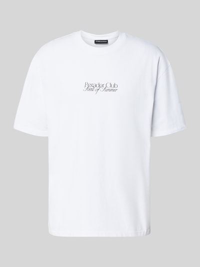 Pegador Oversized T-shirt met label- en statementprint, model 'Ramon' Wit - 2
