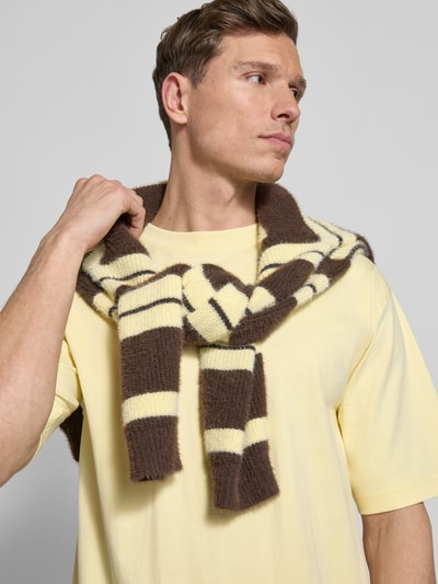 Jake*s Studio Men Relaxed fit T-shirt van puur katoen Pastelgeel - 3