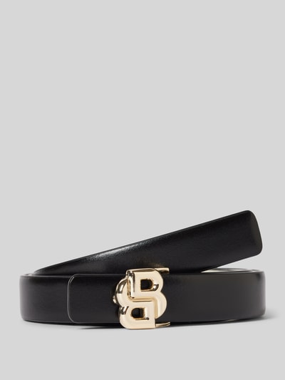 BOSS Riem van runderleer met labeldetail, model 'Icon' Zwart - 1