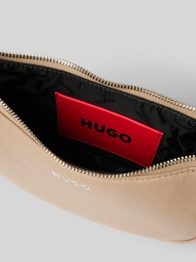 HUGO Handtasche mit Label-Print Modell 'Bel' Sand 5