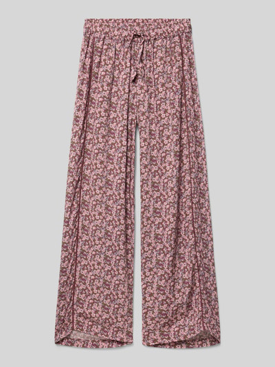 Produktfoto, Loose Fit Weite Hose aus reiner Viskose Modell 'GLOW' von Only, jersey, wzór kwiatowy, koronka, elastyczny pas, kieszenie