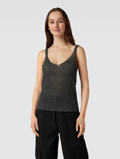 Mango Top mit V-Ausschnitt Modell 'KLING' Black 4