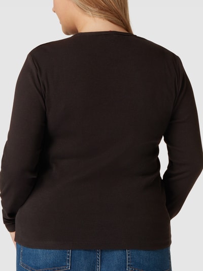 Tommy Jeans Curve PLUS SIZE Longsleeve mit Label-Stitching Schwarz 5