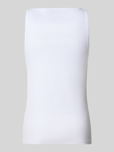 Produktfoto, białe top Tanktop in Ripp-Optik mit Rundhalsausschnitt od MCNEAL z mieszanki bawełny i elastanu, krój slim fit, efekt prążkowania, okrągły dekolt