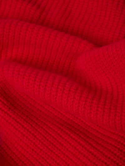 Produktfoto, Schal aus Baumwoll-Mix mit Kaschmir-Anteil von MYON, rechteckig, rote Strick-Optik, feine Rippstruktur, weiche Textur