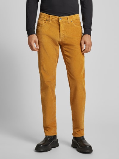 Brax Stoffen broek in 5-pocketmodel, model 'CADIZ' Mosterdgeel - 4