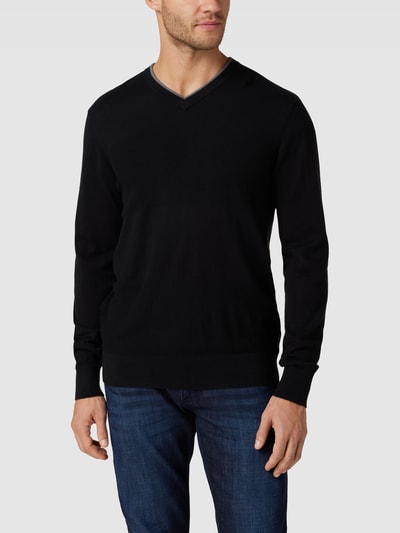 ARMANI EXCHANGE Strickpullover mit V-Ausschnitt Schwarz 4