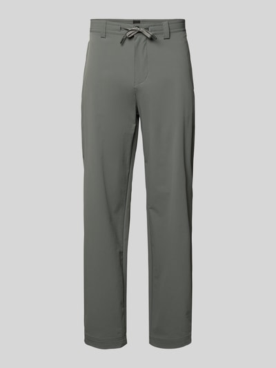 BOSS Orange Straight-Tapered Fit chino met tailleband met trekkoord model 'CHINO' Olijfgroen - 2