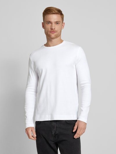 Christian Berg Men Longsleeve mit geripptem Rundhalsausschnitt Weiss 4