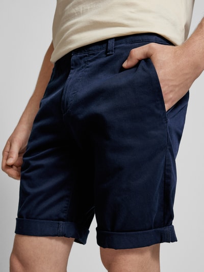 Tom Tailor Denim Slim Fit Chino-Shorts in unifarbenem Design Marine 3